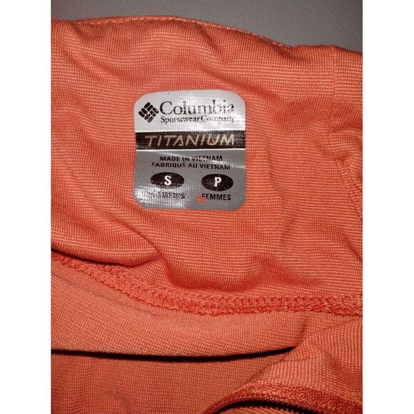 Columbia Quarter Zip Womens Sm Orange Titanium Lightweight Long Sleeve Comfort - Picture 6 of 7